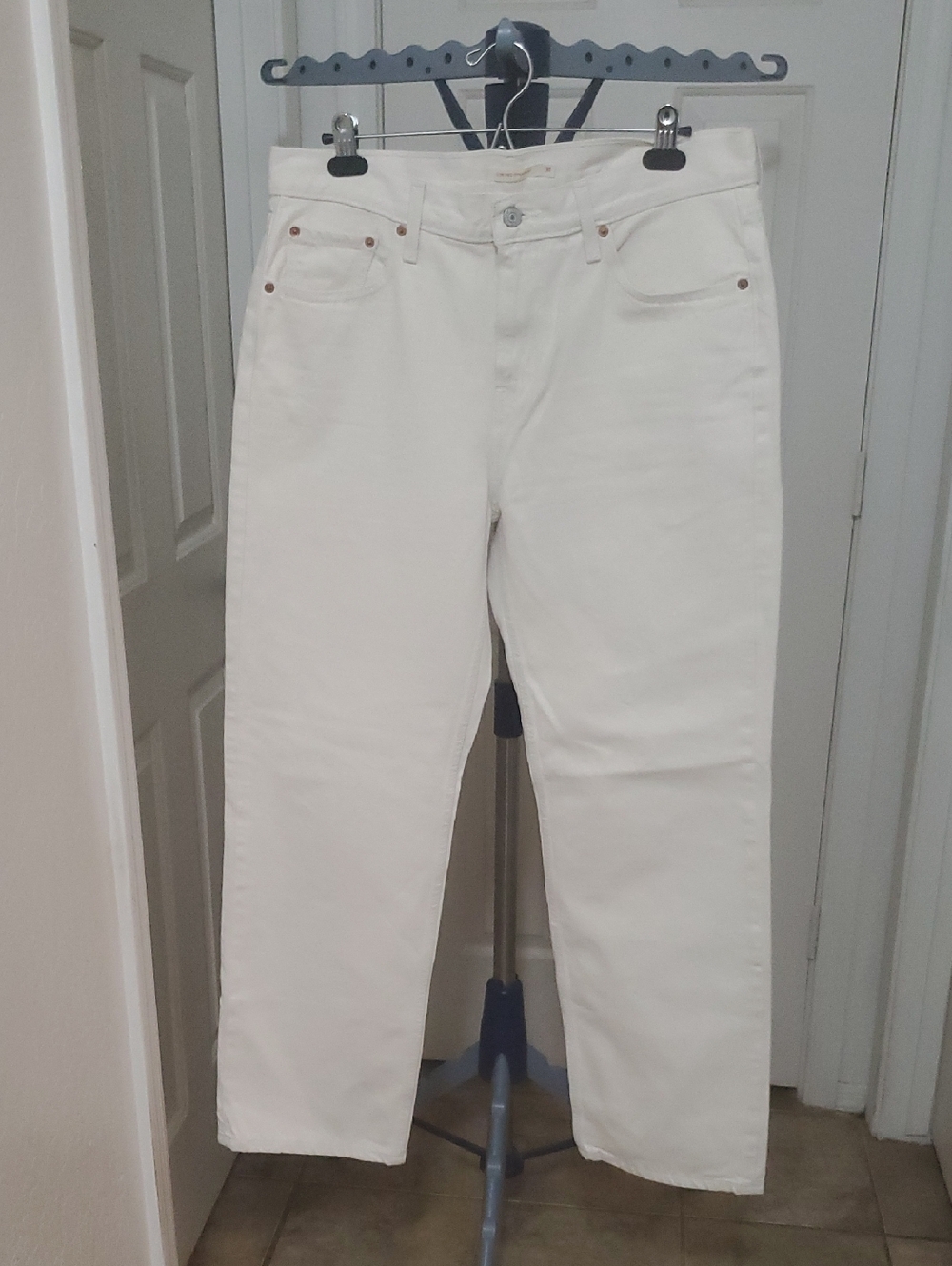 Levi's White Straight Leg Jeans